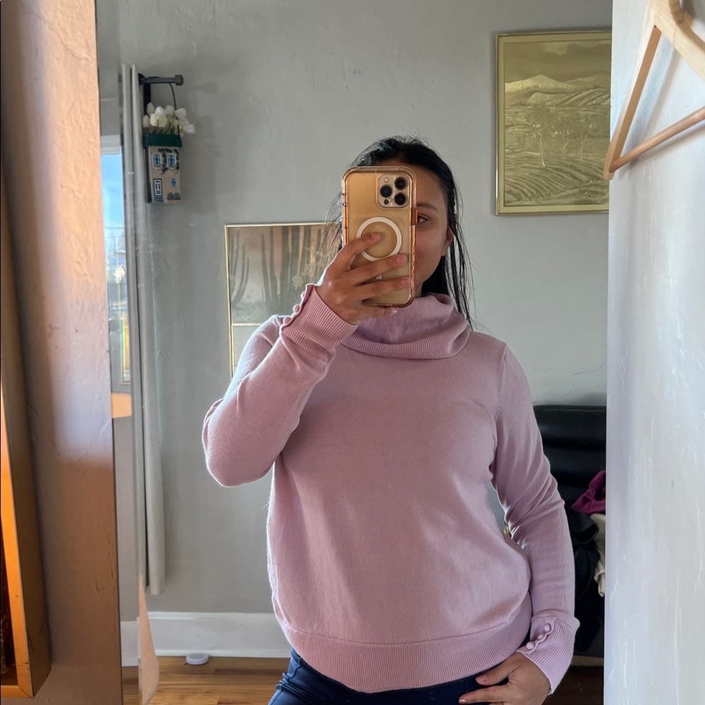 Talbots Lavender/light pink Cowl Neck Sweater